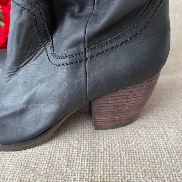 Steve Madden Women's Black Leather Trustee Slouch Ankle Boots Size 10 - Picture 3 of 10